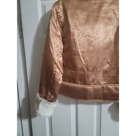 Taxi bronze color waste bomber like jacket pockets , Zipper‎ women's size medium - Picture 8 of 12